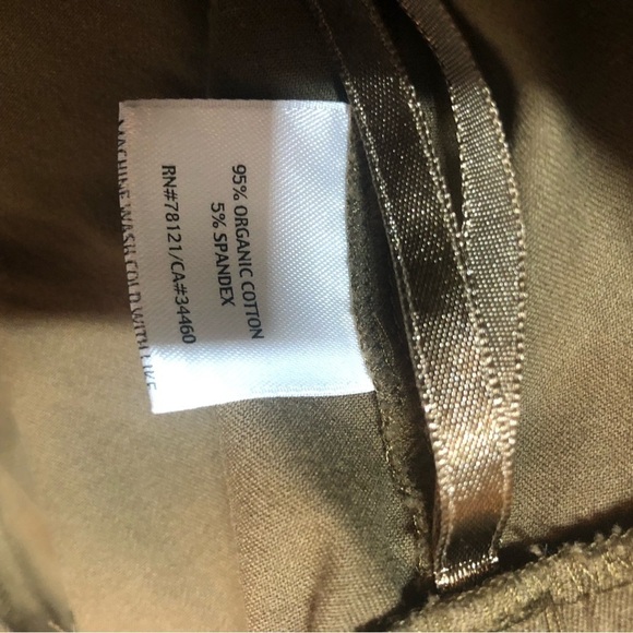 Eileen Fisher Pants L Dark Olive Green Organic Cotton Cropped Pants Lagenlook - Picture 10 of 11